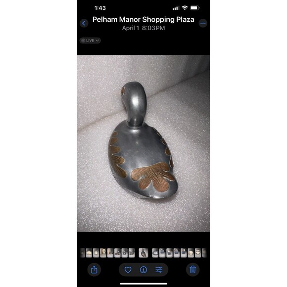 Duck Cast Metal  With Brass Wings Tail Eyes Figurine, 4.5 ” x 2.5” x 3” VTG - Picture 5 of 6